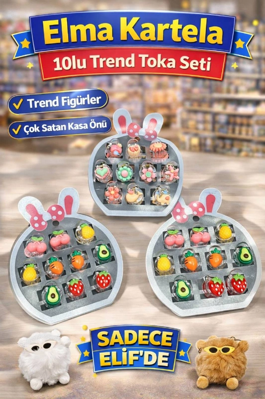 APPLE ELMA KARTELA TREND TOKA SETİ 10LU